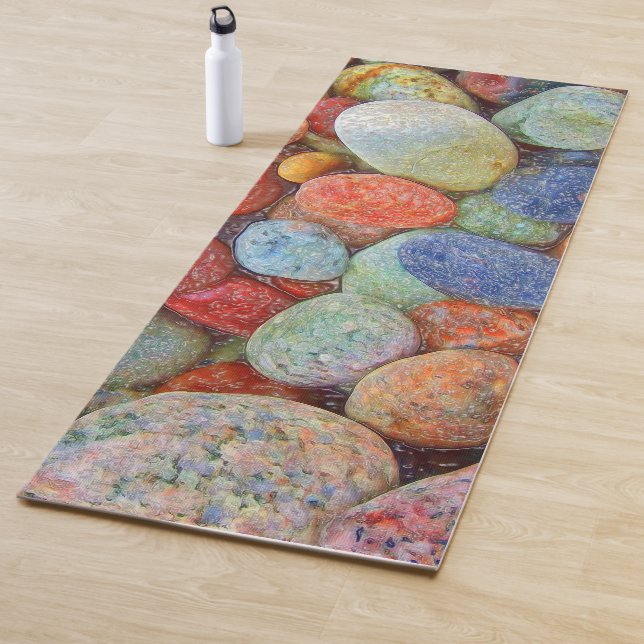 Colourful Stones, Pebbles, Rocks and Water Yoga Mat (In Situ)