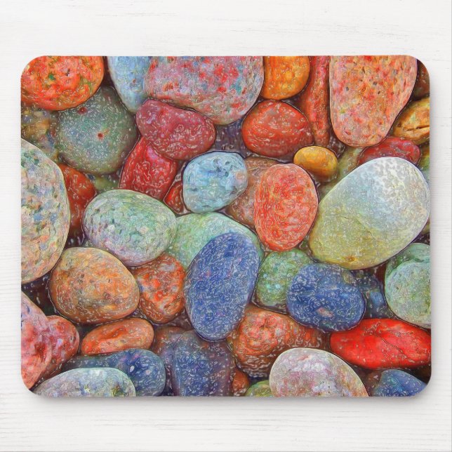Colourful stones, pebbles, rocks mouse pad (Front)