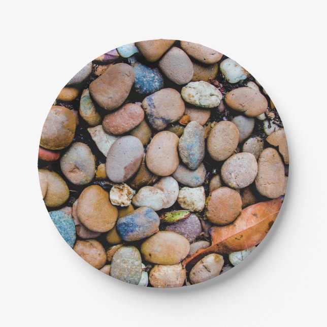 Colourful Stones Rocks Pebbles Paper Plate (Front)