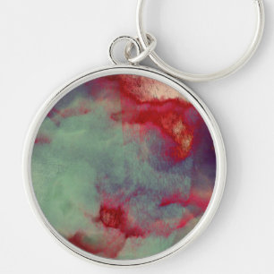 Colourful stormy clouds abstract brush stroke art keychain