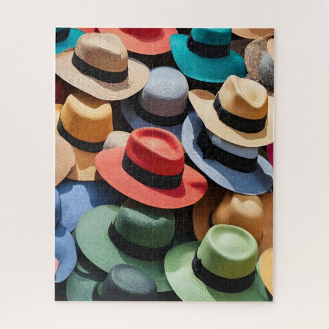 Colourful Straw Hats Jigsaw Puzzle (Vertical)