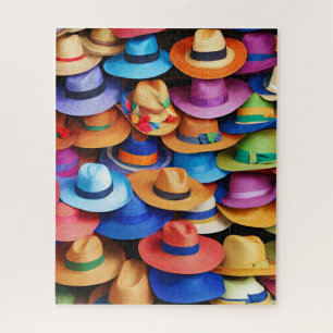 Colourful Straw Hats Jigsaw Puzzle