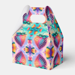 Colourful strawberry favor box