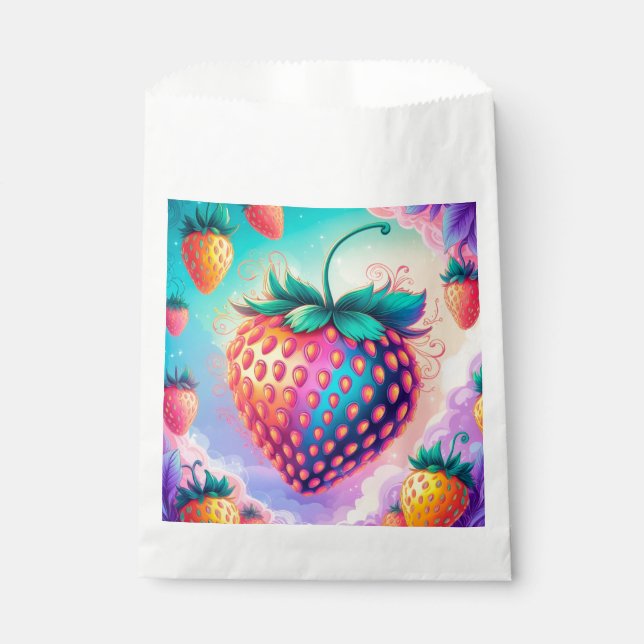 Colourful strawberry favour bag (Front)