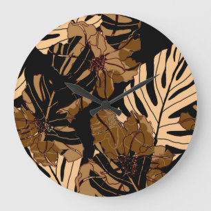 Colourful Strawberry: Watercolor Pink Peas Large Clock