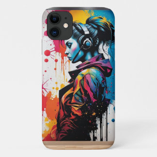 Colourful Street Art Portrait iPhone 11 Case