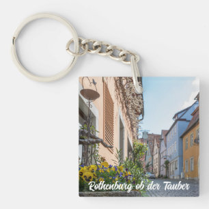 Colourful street in Rothenburg ob der Tauber Keychain