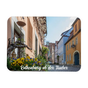Colourful street in Rothenburg ob der Tauber Magnet