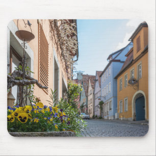 Colourful street in Rothenburg ob der Tauber Mouse Pad