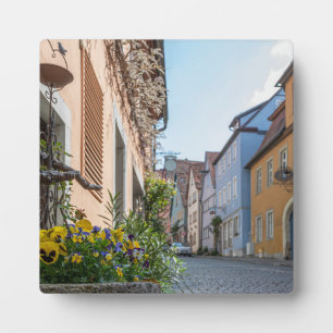 Colourful street in Rothenburg ob der Tauber Plaque