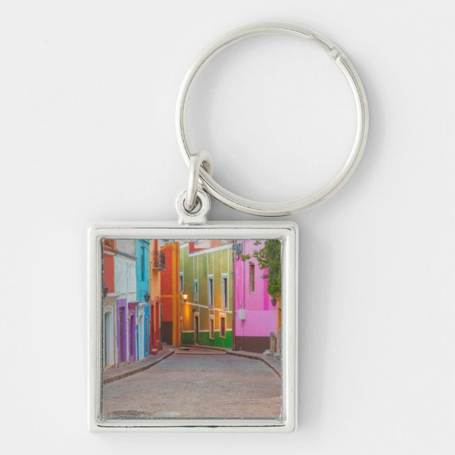 Colourful street scene keychain (Front)
