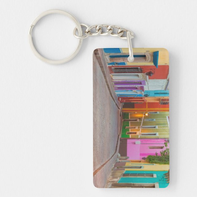 Colourful street scene keychain (Front)