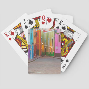 Colourful street scene playing cards