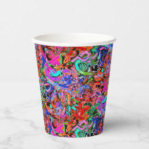 Colourful street style graffiti  paper cups