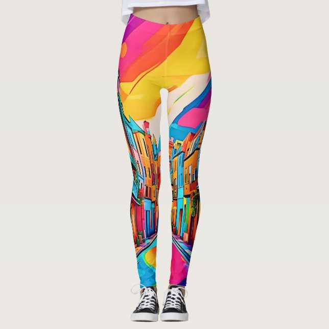 Colourful Street Vibes Leggings (Front)