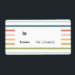 Colourful Stripe Gift Tag Sticker<br><div class="desc">Make gift-giving easier this year with easy-to-apply gift tag stickers. Include your name(s) for pre-printed tags or clear the Optional field to write in later.</div>