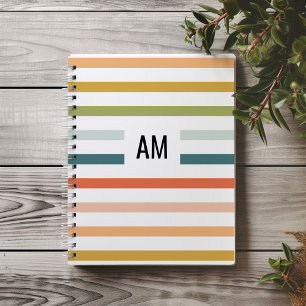 Colourful Stripe Monogram Notebook