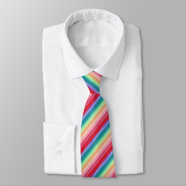 Colourful Stripe Pattern Tie (Tied)