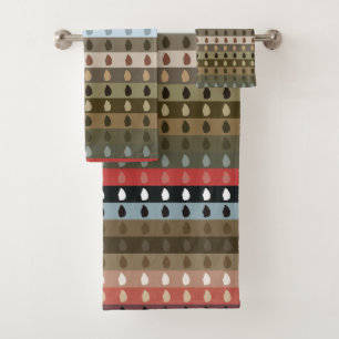 Colourful Stripe Tribal Art Bath Towel Set