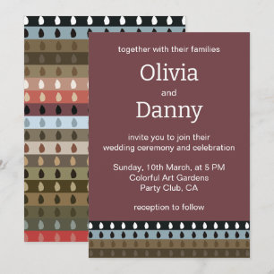 Colourful Stripe Tribal Art Wedding Invitation