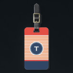 colourful stripe with monogram luggage tag<br><div class="desc">colourful stripe with monogram,  Personalize monogram with your very own initial.</div>