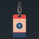 colourful stripe with monogram luggage tag<br><div class="desc">colourful stripe with monogram,  Personalize monogram with your very own initial.</div>