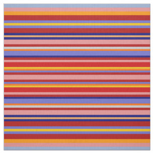 Colourful stripe with orange, blue, red and yellow fabric