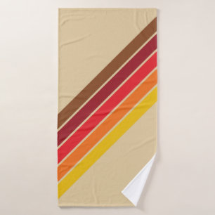 Colourful Striped 70s 80s Retro Racing Stripes Bath Towel