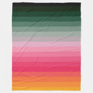 Colourful Striped 70s 80s Retro Racing Stripes Fleece Blanket