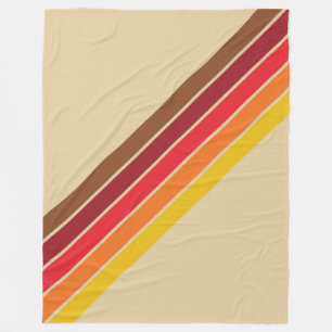 Colourful Striped 70s 80s Retro Racing Stripes Fleece Blanket