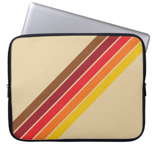 Colourful Striped 70s 80s Retro Racing Stripes Laptop Sleeve
