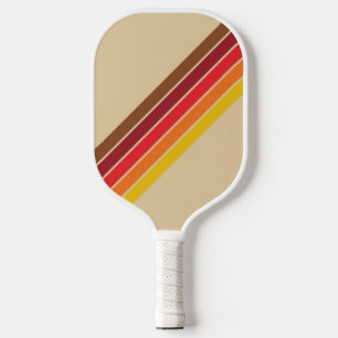 Colourful Striped 70s 80s Retro Racing Stripes Pickleball Paddle