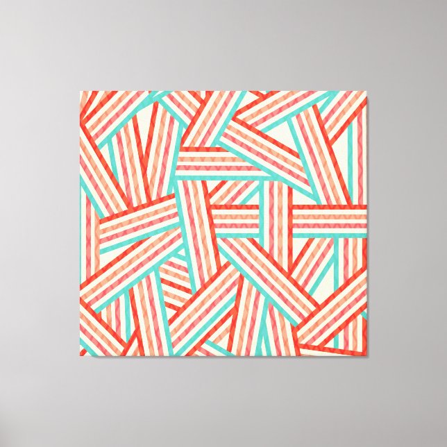 Colourful Striped Abstract Pattern Canvas Print (Front)
