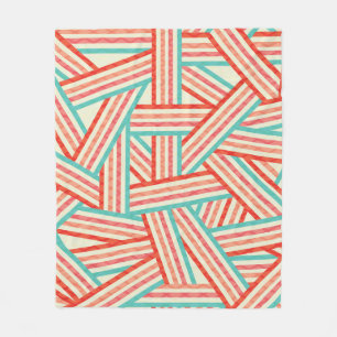 Colourful Striped Abstract Pattern Fleece Blanket