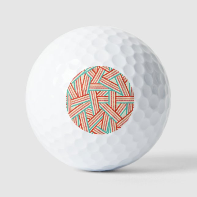 Colourful Striped Abstract Pattern Golf Balls (Front)