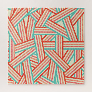 Colourful Striped Abstract Pattern Jigsaw Puzzle