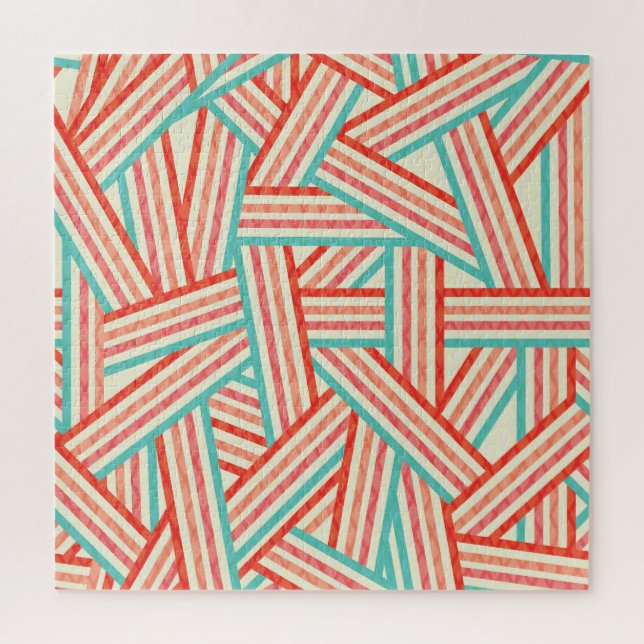 Colourful Striped Abstract Pattern Jigsaw Puzzle (Vertical)