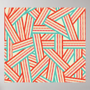 Colourful Striped Abstract Pattern Poster