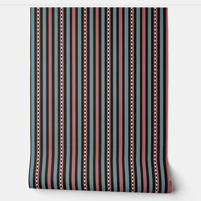 Colourful Striped Background Black White Blue Pink Wallpaper (Unrolling)