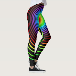 Colourful Striped Black Leggings