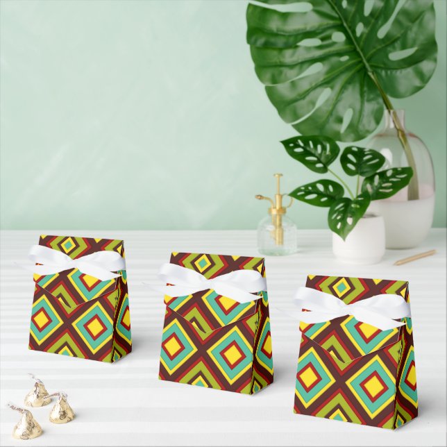 Colourful Striped Favour Boxes | Multi-Coloured  (Multiple)