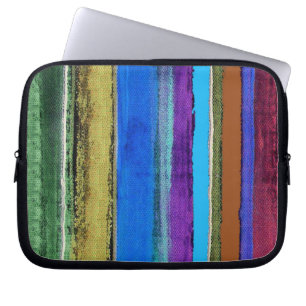 Colourful striped laptop sleeve