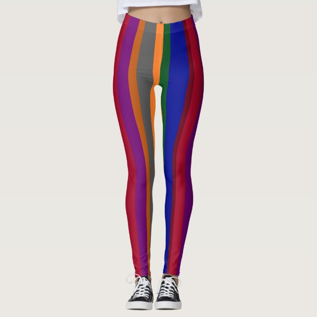 Colourful Striped Leggings (Front)