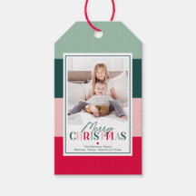 Colourful Striped Merry Christmas Photo