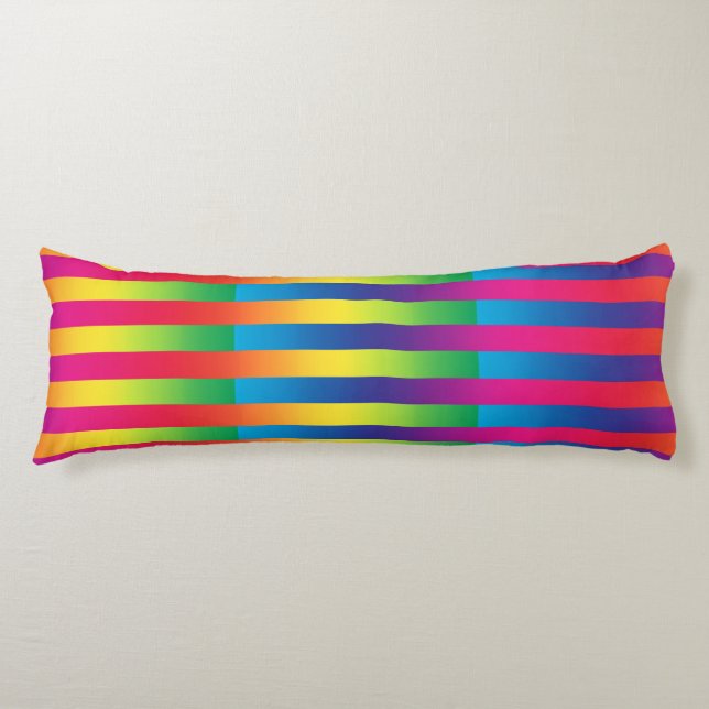 Colourful Striped Pattern Body Pillow (Front)
