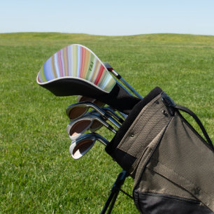 Colourful Striped Personalized Fairway Golf Head Cover
