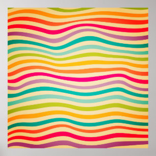 Colourful Striped Seamless Pattern. illustration.  Poster