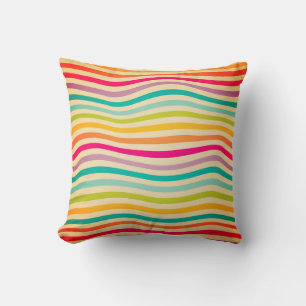 Colourful Striped Seamless Pattern. illustration. Throw Pillow