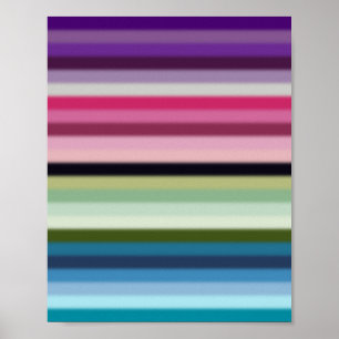 Colourful Stripes 01 Poster