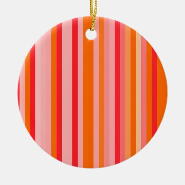Colourful Stripes 02 Ceramic Ornament (Front)